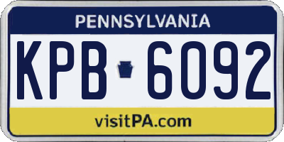PA license plate KPB6092