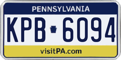 PA license plate KPB6094
