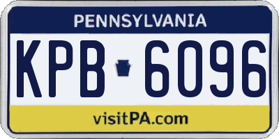PA license plate KPB6096