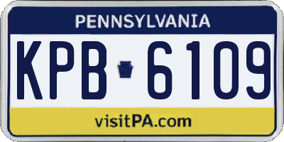 PA license plate KPB6109