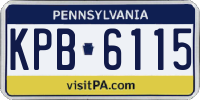 PA license plate KPB6115