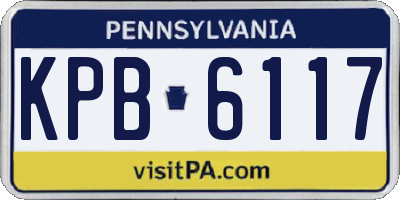 PA license plate KPB6117