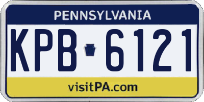 PA license plate KPB6121