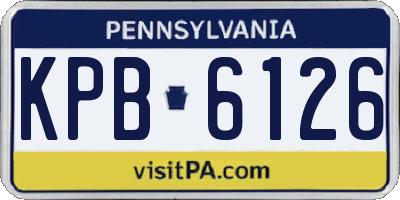 PA license plate KPB6126