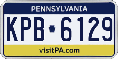PA license plate KPB6129