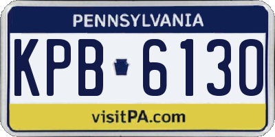 PA license plate KPB6130