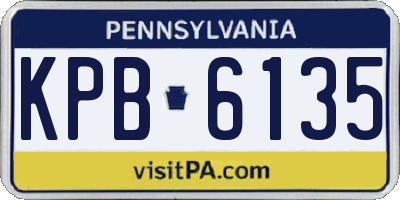 PA license plate KPB6135