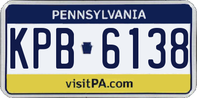 PA license plate KPB6138