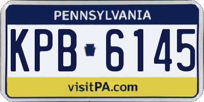 PA license plate KPB6145