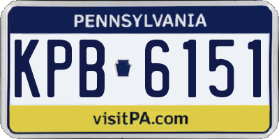 PA license plate KPB6151