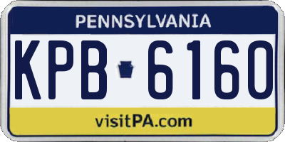 PA license plate KPB6160