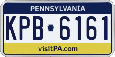 PA license plate KPB6161