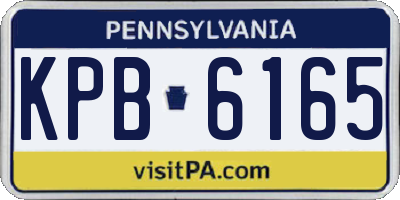 PA license plate KPB6165