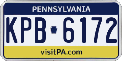 PA license plate KPB6172