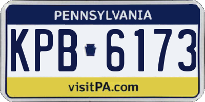 PA license plate KPB6173