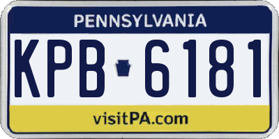 PA license plate KPB6181