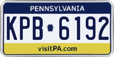 PA license plate KPB6192