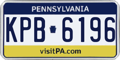 PA license plate KPB6196