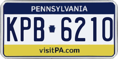 PA license plate KPB6210
