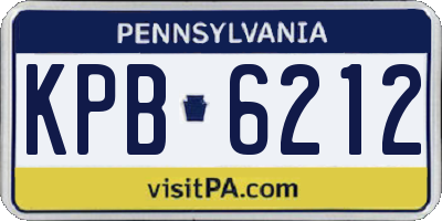 PA license plate KPB6212
