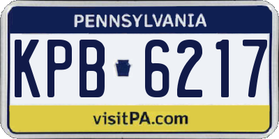 PA license plate KPB6217