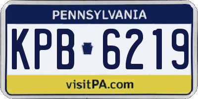 PA license plate KPB6219