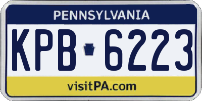 PA license plate KPB6223