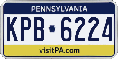 PA license plate KPB6224