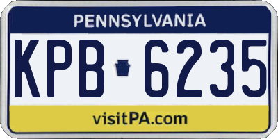 PA license plate KPB6235