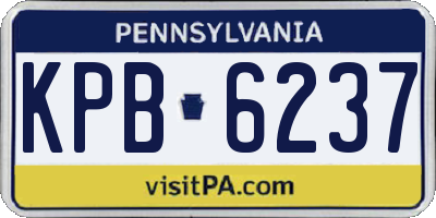 PA license plate KPB6237