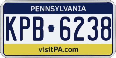 PA license plate KPB6238