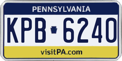 PA license plate KPB6240
