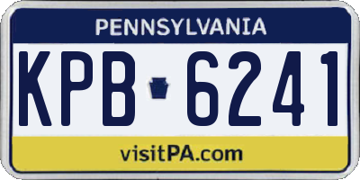 PA license plate KPB6241