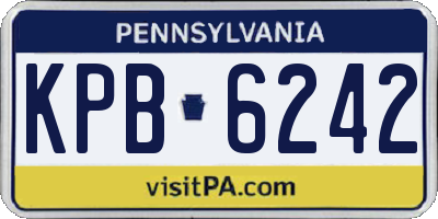 PA license plate KPB6242