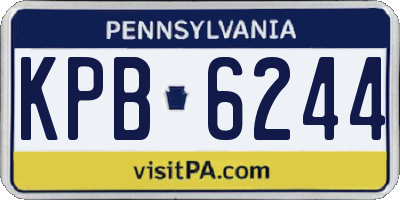 PA license plate KPB6244