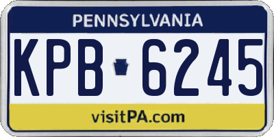 PA license plate KPB6245