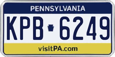 PA license plate KPB6249