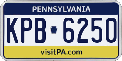 PA license plate KPB6250