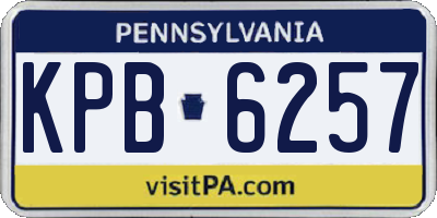 PA license plate KPB6257