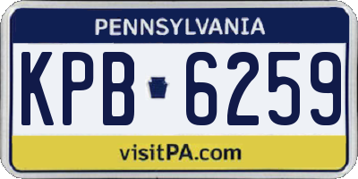 PA license plate KPB6259