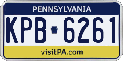 PA license plate KPB6261