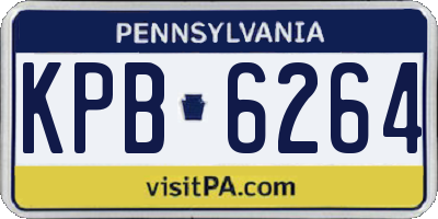 PA license plate KPB6264