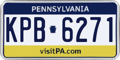 PA license plate KPB6271