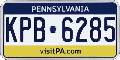 PA license plate KPB6285