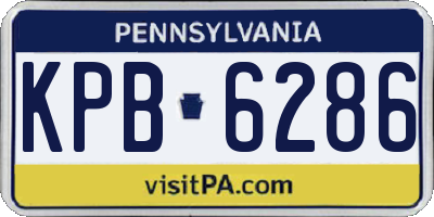 PA license plate KPB6286