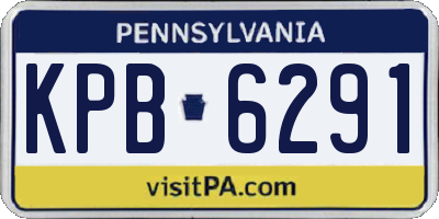 PA license plate KPB6291