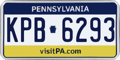 PA license plate KPB6293