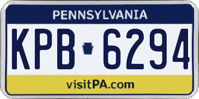 PA license plate KPB6294