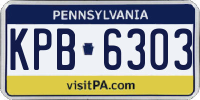 PA license plate KPB6303