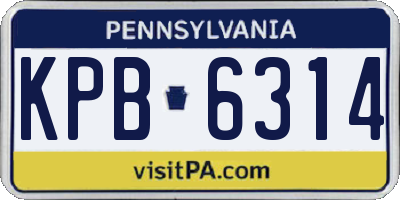 PA license plate KPB6314